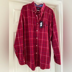 NWT Chaps Men’s Long Sleeved red and blue Button down. Size xxl